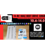 14 In 1 Bootable Mac OS X USB Flash Drive 128GB 20+ Page Guide Guide &amp; S... - £45.44 GBP