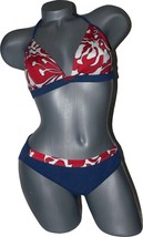 NWT MARYAN MEHLHORN Lidea denim bikini swimsuit 12 C Germany blue red designer - £47.81 GBP