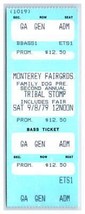 The Clash Untorn Ticket September 8 1979 Monterey California First US Tour - $104.02