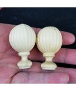 vintage lamp finials set x2 cream bulb mid century - $403.38 MXN