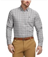 Izod Mens Shirt Gray Grey Multicolor Plaid Luxe Twill Stretch Long Sleeves - $60.33 CAD