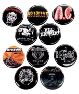 Lot of 10 Punk Rock Metal Psychobilly 1&quot; Pinback Buttons Motorhead Hellb... - $204.83 MXN