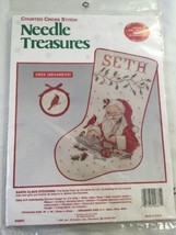Needle Treasures Santa &amp; His Birds Christmas Stocking Counted Cross Stit... - $59.38