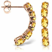 2.50 Carat 14K Solid Rose Gold Natural Citrine Gemstone Elegant Stud Ear... - $377.92