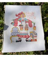 Boho Blonde Needlework Diva Maker COMPLETED CROSS STITCH Boudoir Chair C... - $52.24 CAD