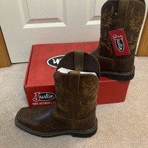 Justin Men&#39;s SIZE 9 D Stampede Driller Tan Soft Square Toe Work Boots SE... - $96.77