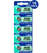 Murata 365/366 1.55V Silver Oxide Watch Battery (10 Count)-Replaces Sony... - $12.86