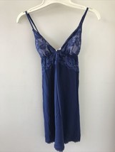 Victorias Secret Dark Navy Blue Padded Bra Camisole Babydoll Nightgown T... - $49.99