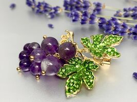 Author's Work New Women's Brooch, Natural Amethyst Stone, Jewelry - $75.00