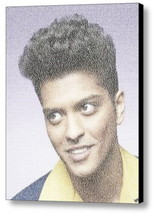 Bruno Mars UpTown Funk Song Lyrics WOW Mosaic Framed Print Limited Edition - £14.34 GBP