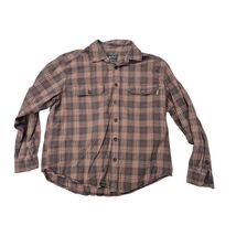 Vtg Woolrich Cotton Brown Plaid Button Up Mens Sz XL - $29.70