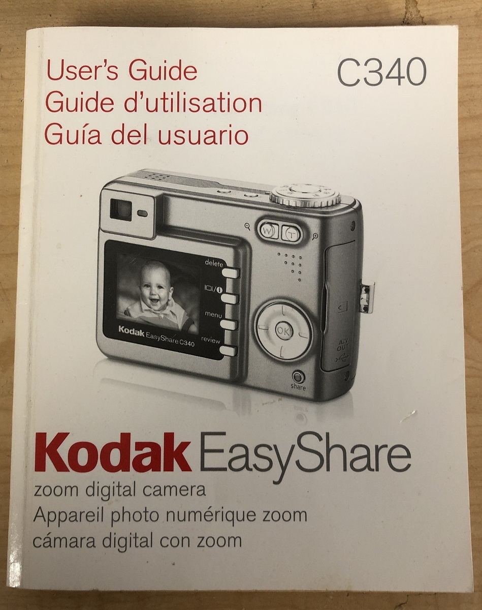 Kodak C340 Digital Camera Manual/User&#39;s Guide - $9.00
