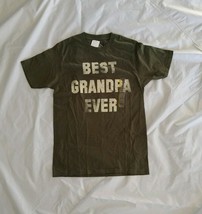Well Worn Men&#39;s Grandparent&#39;s Day Best Grandpa Ever Olive Green T-shirt ... - $11.47