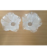 A Pair of glass flower shaped bowls / candleholders /containers free shi... - £23.89 GBP