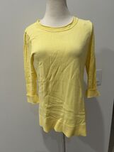Belford Sweater Women Medium Yellow Pullover Crewneck Knit Top - $5.54