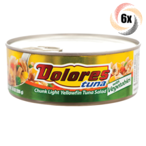 6x Cans Dolores Chunk Light Yellowfin Tuna Salad With Vegetables Flavor ... - $42.82