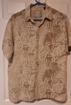 Jimmy Buffett Margaritaville Men&#39;s Silk Linen Short Sleeve Hawaiian Camp Shirt M - £13.14 GBP