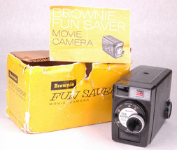 Vtg 1960&#39;S Kodak Brownie Fun Saver 8MM Movie CAMERA-Original Box-Manual-D10 - £26.83 GBP