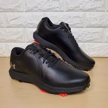 Under Armour UA Charged Mens Size 7.5 Golf Shoes Leather Black 3024562-002 - £71.09 GBP