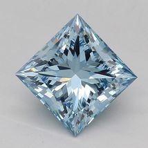 Blue PRINCESS Fancy Vivid Blue 1.08 Cts VS1 Lab Grown CVD Diamond for Ring - $599.00