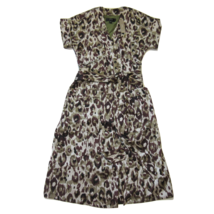 NWT J.Crew Short Sleeve Wrap in Autumn Cheetah Leopard Satin Back Crepe XXS - £25.57 GBP