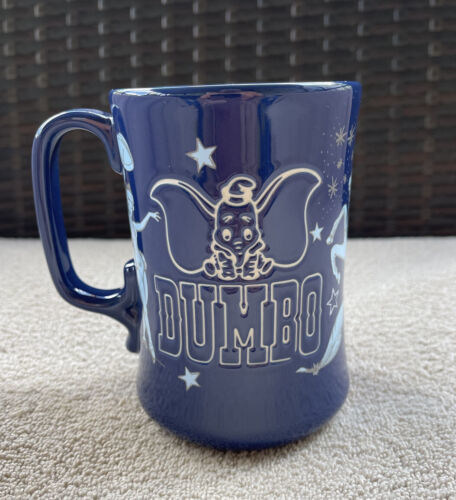 Primary image for Disney Store Blue Embossed Dumbo Screen Art 80Th Anniversary Mug Coffee Cup New
