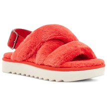 Koolaburra Women Slingback Wedge Heel Sandals Fuzz-ee Size US 6 Bright Orange - £54.58 GBP
