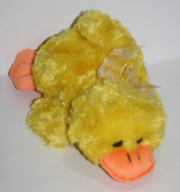 Best Made Toys Easter Duck Puppet 9&quot; Yellow Orange Plush Bow Soft Stuffe... - £12.32 GBP
