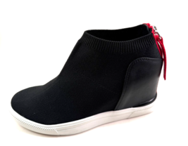 EXE Regina-244 Black Mid Wedge Ankle Fashion Sneaker - $83.30