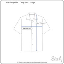 Island Republic Men Hawaiian camp shirt L pit 2 pit 24 floral luau tropical silk - £15.81 GBP