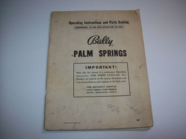 Palm Sprints Pinball MANUAL Bally 1953 Original Bingo Game Machine Parts... - £20.99 GBP
