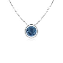 ANGARA Natural London Blue Topaz Solitaire Pendant Necklace in Silver (4mm) - $113.05+