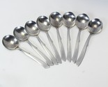Wallace Ballet Cream Soup Spoons Round 6 5/8&quot; Lot of 8 Stainless - £30.71 GBP