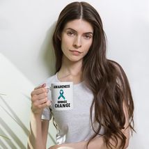 Awareness Brings Change Stop Violence Sexual Assault Awareness White Mugs - $18.61+