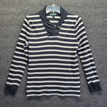 Lauren Jeans Co. Ralph Lauren Women&#39;s Black and White Striped Sweater Sz M - £11.25 GBP