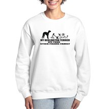 MY BEDLINGTON TERRIER ATE YOUR STICK FIGURE FAMILY Women&#39;s Crewneck Swea... - $45.00