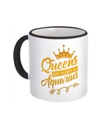 Queens Are Born As Aquarius : Gift Mug Birthday Zodiac Sign Horoscope As... - $293.25 MXN