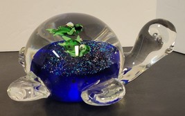 Hand Blown Art Glass 6&quot; Sea Turtle with Babies Art Decor Paperweight - £21.79 GBP