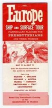 Presbyterians Trip to Europe on S S France Brochure 1973 - $13.86