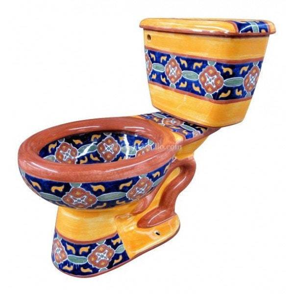 Mexican Talavera Ceramic Toilet Hand Painted - Dolores - Item image 6