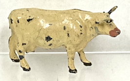 Vintage Painted Lead Metal Toy Cow Figurine Barn Animal England Marked 3... - $12.38