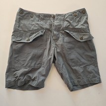 H&amp;M Cargo Shorts Green Mens Sz 32 Zip Casual Cargo Front Pockets Buttons - £7.14 GBP