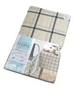 J.C. Penney Home Shiloh Check Tablecloth 70&quot; Round Natural &amp; Black Plaid - $21.78