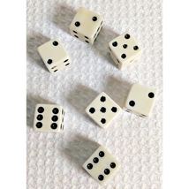 Lot of 7 Vintage White Six Sided Replacement Dice for Board Games Gambling Cards - £9.48 GBP