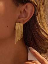 Stainless Steel Bar Fringe Earrings - $18.44