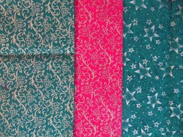 Fabric Christmas Concord Lot of 3 Red &amp; Green All with Gold Trim $5.50 - £4.31 GBP