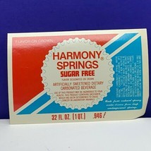 Vintage label soda pop ephemera advertising Harmony Springs flavor on cr... - £7.69 GBP