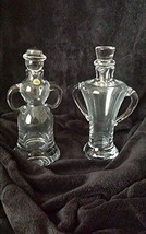 Neiman Marcus Clear Art Glass Man Woman Vinegar and Oil Cruet Set Made i... - $74.24