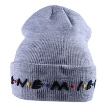 Gorro De Invierno Enemigos De Punto Con Puño En Color Gris Heather - $24.94