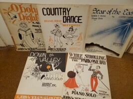 Lot of 5 John Schaum Piano Arrangements Vintage Strolling, Down in the - $37.99